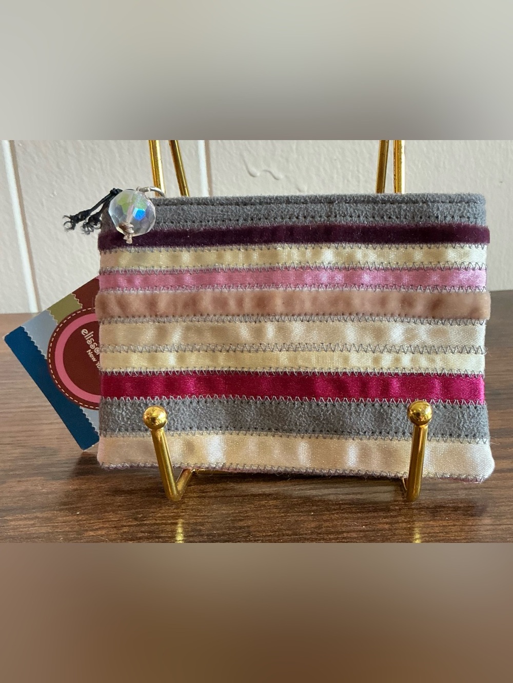 A NWT Elissa Bloom New York Fabric Zip Coin Purse Pouches Wallet